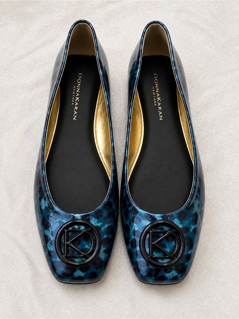 Donna Karan New York Kylee Blue Ocelot Ballet Flats – Size 8